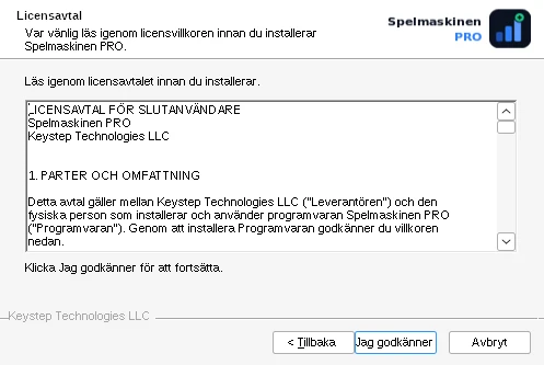 Licensavtalet i installationsguiden